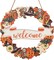 Halloween Wooden Wreath,Welcome Hanging Sign Decorations,Ghost Pumpkin Skull Wood